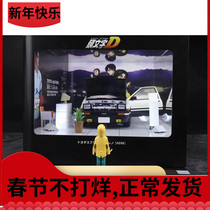 1:18 Window boy display box dust cover car model scene can light up USB to send boyfriend birthday gift