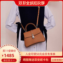 Dysanna womens bag 2021 new texture light luxury leather portable cross bag official flagship unlimited Liu Wen same model