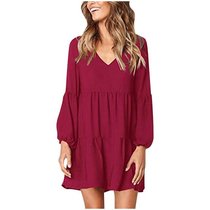 Ruffle Loose Swing Dress female casual straight dressNes