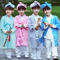 Childrens ancient costume Hanfu Male and female primary school students Kindergarten Xiucai book children Young Confucius magic pen Ma Liang cos clothing