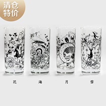 byears White Night original deer constellation glass water cup milk cup juice cup juice cup-clearance special price simple packaging