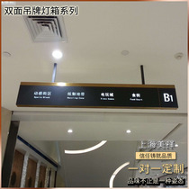 Shopping mall guide signs Supermarket cash register restroom hanging hollow glowing underground garage tag light box