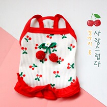 Cute little cherry cat small dog summer dog clothes than bear Teddy puppies pet skirt