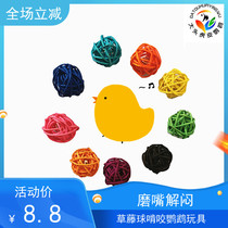 Hot sale grass barnacle colorful ball Budgerigar bird universal gnawing and grasping color plastic bell ball boredom relief toy