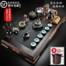 Ebony rosewood solid wood tea tray set Purple sand Kung Fu tea set Wu Jinshi tea table automatic simple household