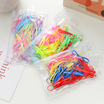 Bagged disposable rubber band hair rope headdress High elastic and durable candy color rubber band hair ring female black headband