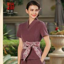 Summer beautician beauty salon work clothes female Thai SPA health club foot foot bath technician suit 14