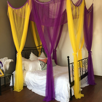 Nordic ceiling princess bed mantle eight open door landing 1 51 8m bed home encryption thickened non-installation mosquito net