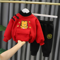 Baby Autumn suit boy 2021 new foreign style baby clothes tide fashionable boy autumn winter handsome two-piece set