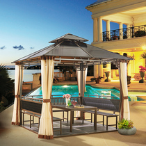 Anticorrosive Wood outdoor pavilion Chalet Villa courtyard garden farmhouse simple pavilion roof solid wood awning