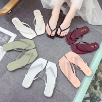 Flip-flops Women summer slippers 2021 new sandals women wear fashionable candy color ins style flat bottom