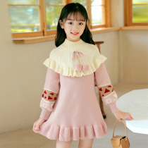 Girl dress autumn 2021 New style childrens clothing Spring Autumn long sleeve princess dress girl sweater skirt