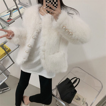 2022 Spring and autumn new white long fur coat female superior Imitation Minke Fur Warm Temperament Famous and Airy Jacket