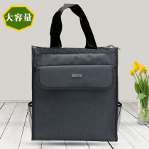 Document bag side pocket can put water cup vertical briefcase men and women business office meeting information bag file storage bag