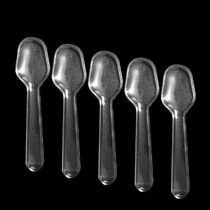 Disposable Independent Transparent Spoon Plastic Trumpet Mini Test Eat Spoon Yogurt Spoon Ice Cream Spoon Pudding Spoon