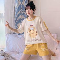 Pajamas female summer Pikachu short-sleeved shorts cotton thin two-piece suit Korean version of fresh student cute home clothes
