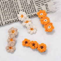 South Korea autumn and winter children hairclip female edge clip girl wool flower hair card girl banghai clip small clip tiara woman