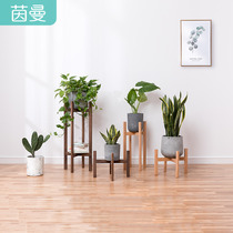 Inman living room Solid wood flower stand Balcony flower stand Floor-to-ceiling multi-layer flower plate shelf Living room multi-function ins flower stand