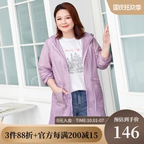 MsShe large size womens clothing 2021 New Spring 2021 fat sister thin drawstring anti ultraviolet sunscreen coat coat