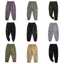 Boy pants autumn overalls childrens middle-aged childrens spring and autumn foreign leisure trousers thin loose cotton tide