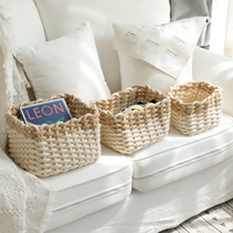 New Nordic dormitory layout desktop storage woven box office file shelf dormitory artifact