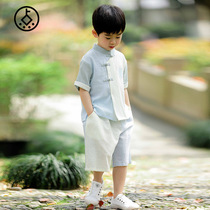 Hanfu boys Tang costume thin small children's two-piece children's Chinese style summer boy short sleeve suit
