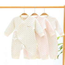 Newborn baby childrens clothes autumn and winter infant lace-up clothing spring and autumn warm baby climbing clothes cotton pajamas