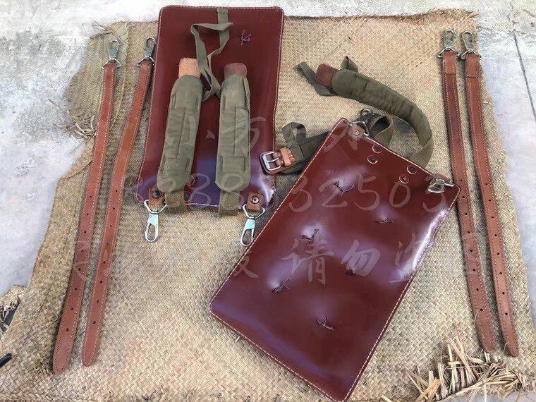 1970s 53-style 82-seat board back with wide leather baby bag and universal hook head layer leather DIY multi-purpose