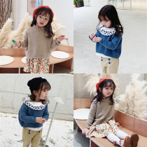 Steamed buns childrens clothing childrens sweater spring and autumn models 2019 new foreign sweaters girls long sleeve knitwear Korean version