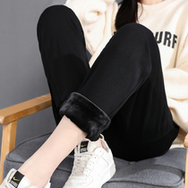 Gush Thickened Sports Pants Women Winter Casual Buns Feet Warm Little Subharynn Pants Winter Clothing Easy to wear