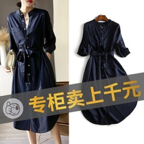Foreign trade Original single Italian womens dress Yu Shan Exterior Single clear bin outlet European goods Small crowdsourced design Feel Shirt Dress Spring