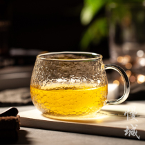 Hammer Stripe single glass tea cup Large Number of cups Home Masters cup Wine Drinking Cup Thickened Utilita Tea with heat resistant pint