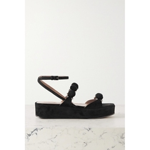 Classic section] Alaïa female black rivet suede leather waterproof bench thick flat base sandal NAP