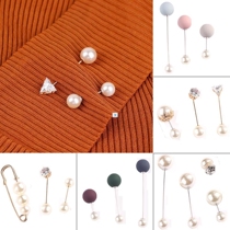 3Pcs 4Pcs Womens Fashion Brooch Set Pearl Brooch Pins Badge