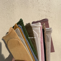 LET ME SEE summer new simple solid color socks