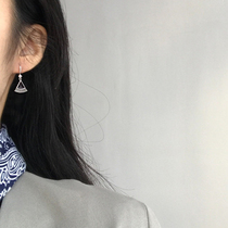 Retro elegant beauty ~ 25 pure silver earring personality short black eardrop temperament 100 hitch hook female Korean version