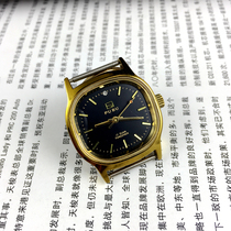 Original stock waterfall Brand Manual mechanical square yellow shell black face diameter 34mm send strap 1