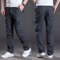 Special Cabinet Summer Multi-Pocket Work Pants Men Loose Straight Drum Youth Casual Long Pants Big Code Sports Outdoor Male Pants