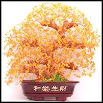 Yellow Crystal Shake Money Tree Swing Piece Purple Powder Multicolored Crystal Tricks Fortune Tree Hair Property Transfer Opening Store Courtesy Home Yellow Water
