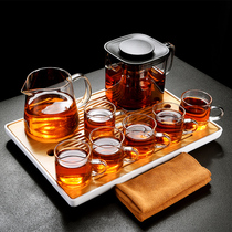 Old Wangge glass tea set set home Japanese fluttering cup tea water separation single pot tea brewing tea maker teapot