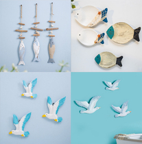 Fish Wall-mounted Seagull Flying Birds Seabirds Wall Decoration Background Wall Decoration Fish Strings Shells Small Fish Pendants Peaceful Dove Wall Decoration