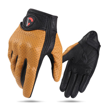 Original GP retro goatskin Harley motorcycle spring and summer punch retro locomotive riding gloves anti-drop can touch screen
