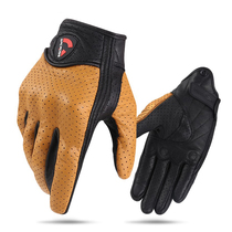 Original GP retro goatskin Harley motorcycle spring and summer punch retro motorcycle riding gloves fall-proof touchable screen