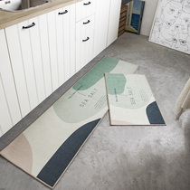 (Bruroman rhymes) suction oil suction oil kitchen ground mat anti-oil and anti-slip foot mat for entry door mat rug