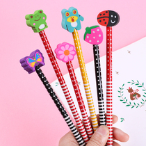 Primary School students HB pencil children environmental protection with rubber head pencil wholesale cute cartoon writing pen learning stationery