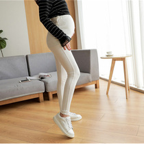 Large Code Pregnant Woman Gestation Spring Autumn High Waist Toting Underpants Underpants Small Feet Pro Skinny Long Pants Slim Loose Fashion Female Boomer