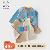 Rabbi tree boy dress boy long sleeve T-shirt 2022 Spring loaded with new baby pure cotton blouse boy handsome and undercoat