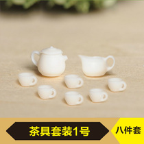 Model tea set eight-piece set DIY static model material teapot cup tea pot