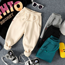 Childrens Minnie suede casual pants 21 fall for new pint boy girl decoration with long pants baby Han version 100 lap pants