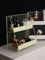 Organize desktop ins Nordic Taiwanese art desk dressing style storage simple box dormitory cosmetics shelf iron